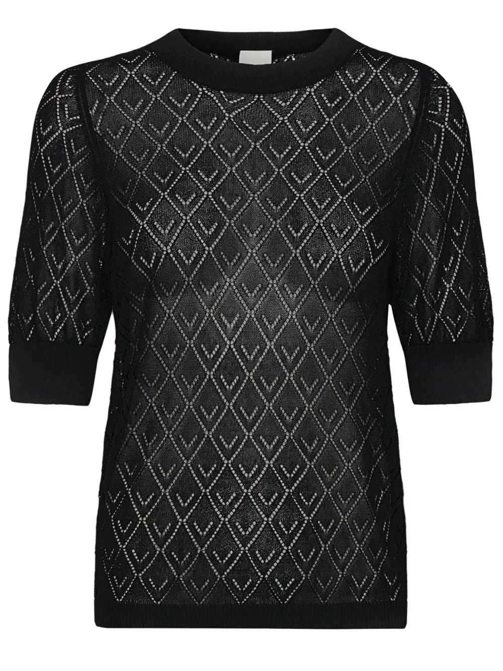 Maglia Donna traforata nera