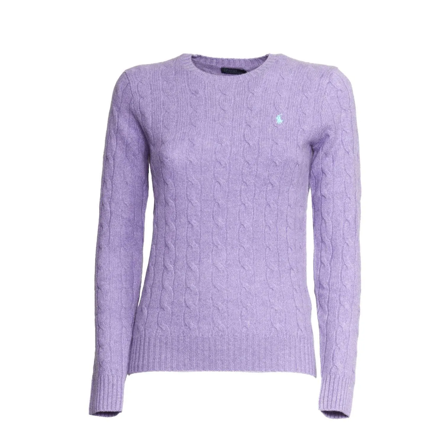 Maglia Girocollo Trecce In Lana E Cachemire