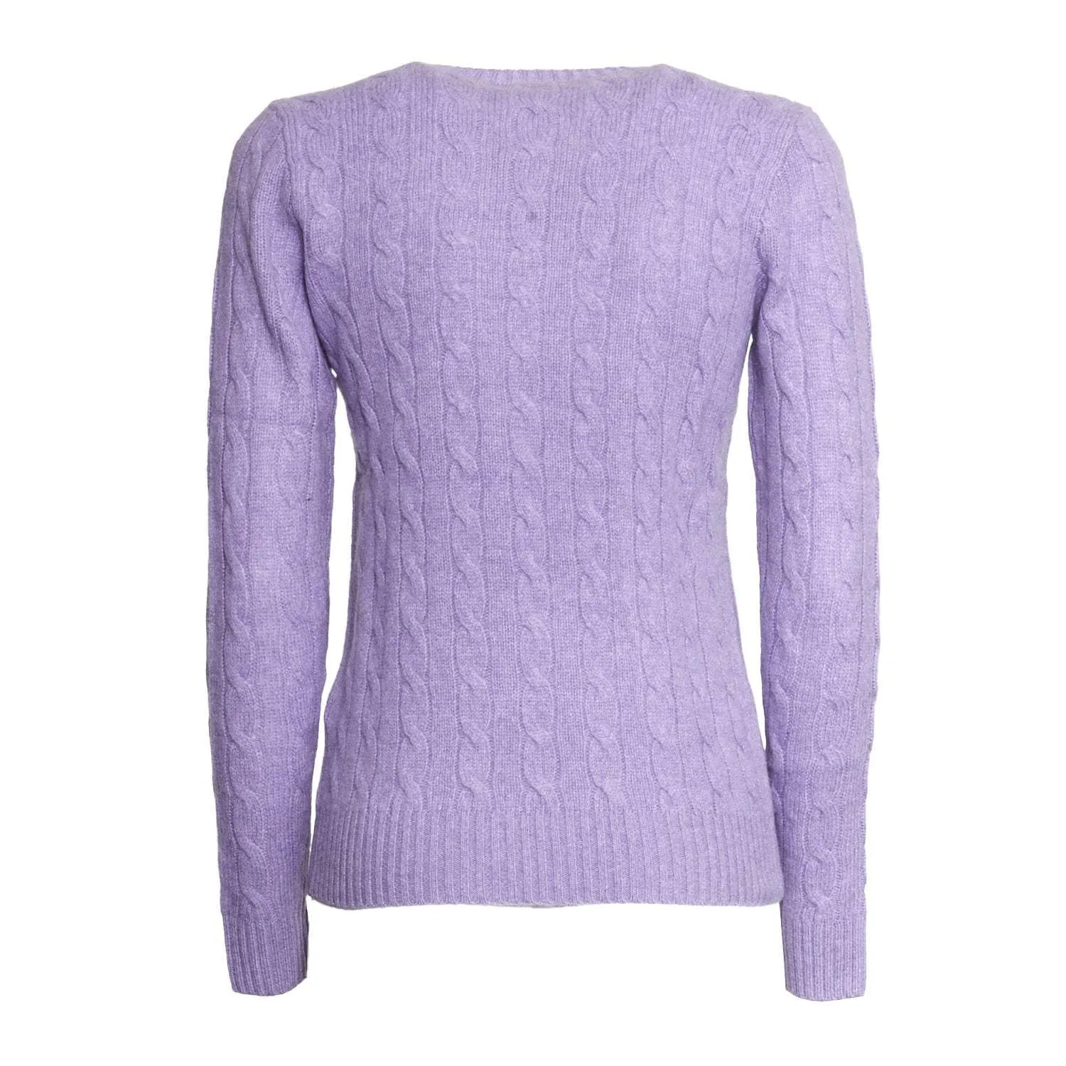 Maglia Girocollo Trecce In Lana E Cachemire
