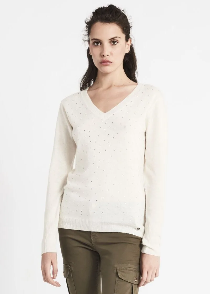 Maglia in lana con borchie