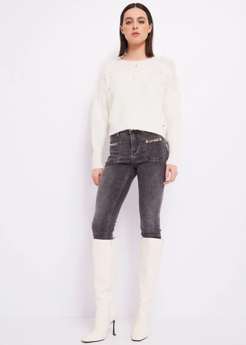 Maglia in misto lana e mohair