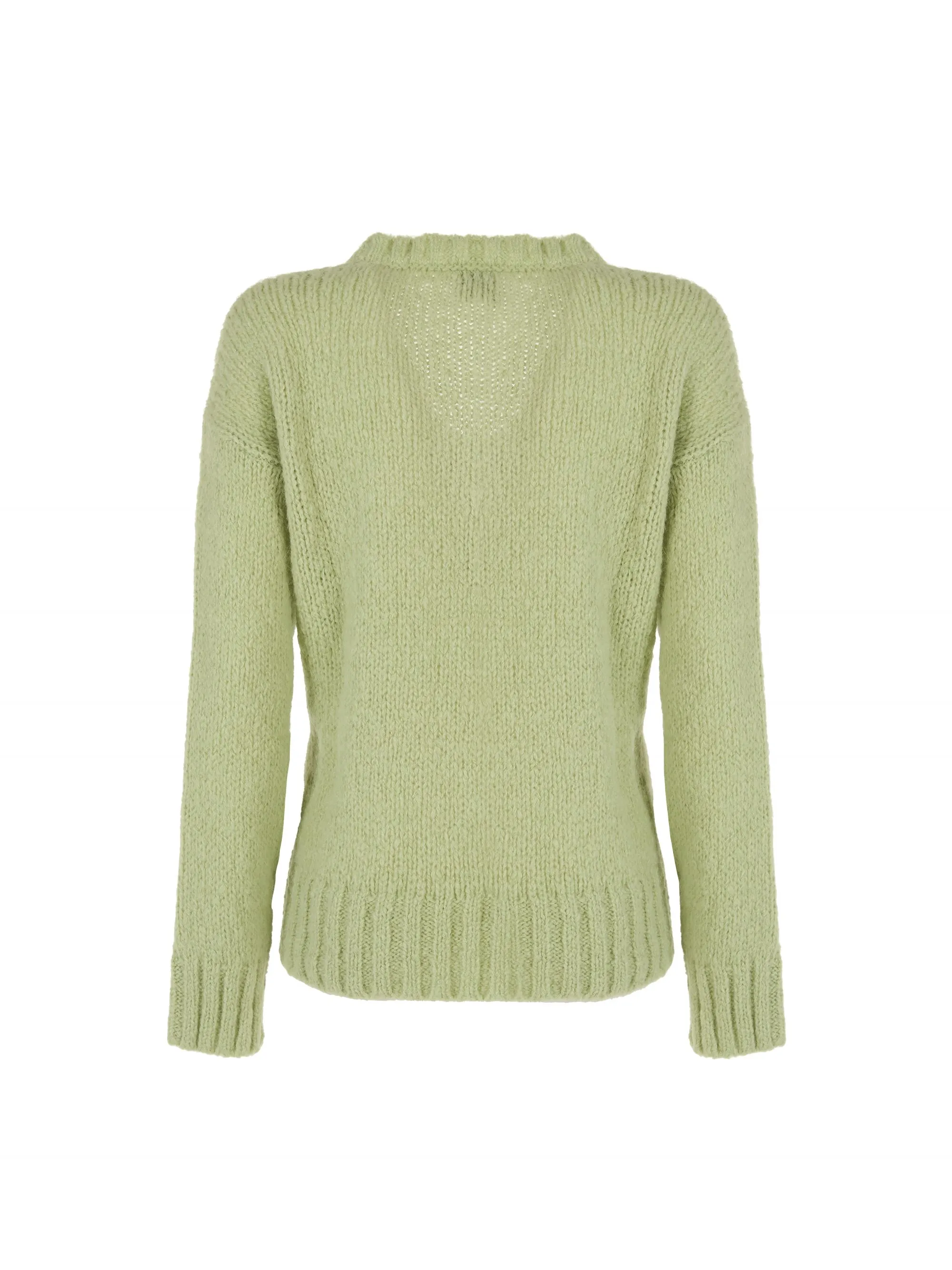 MAGLIA VERDE IN ANGORA E LANA