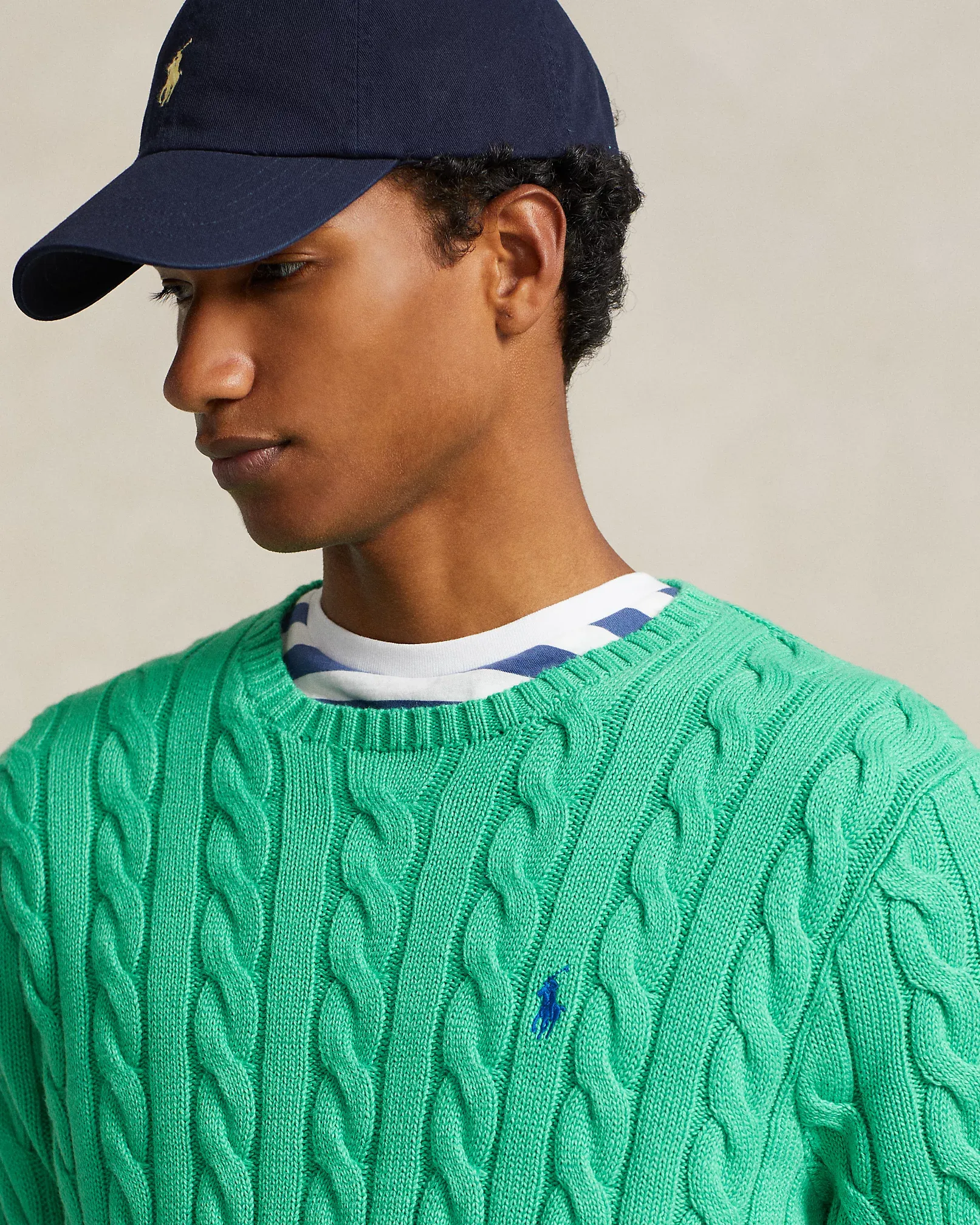 MAGLIA VERDE IN COTONE A TRECCE