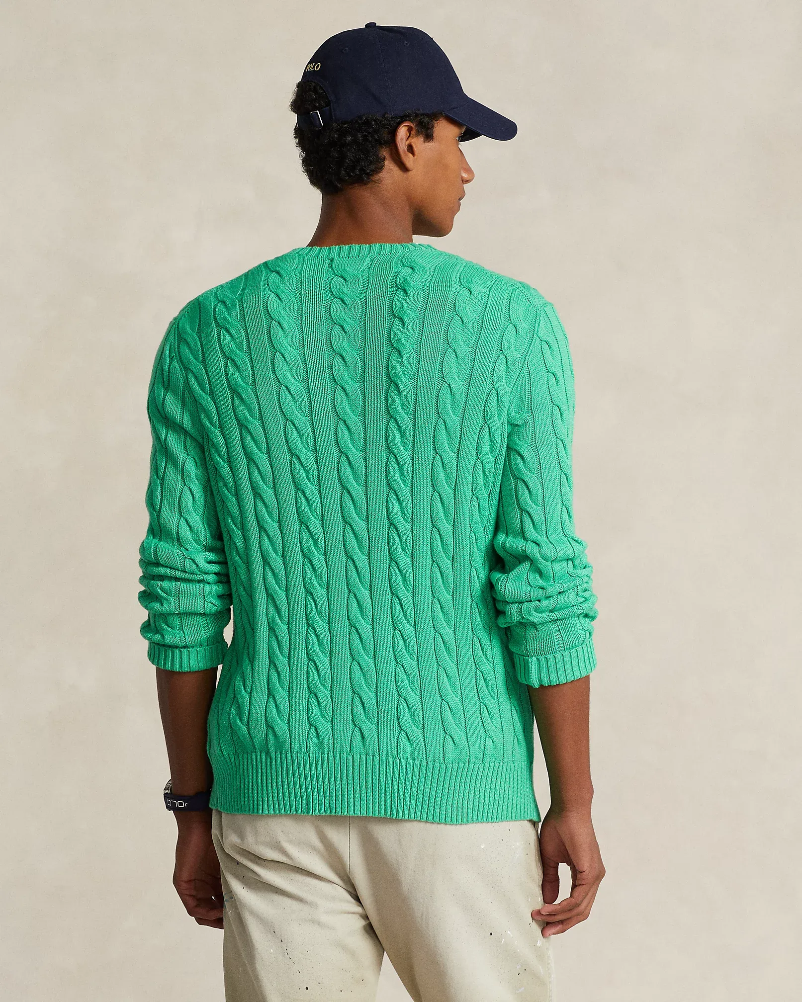 MAGLIA VERDE IN COTONE A TRECCE
