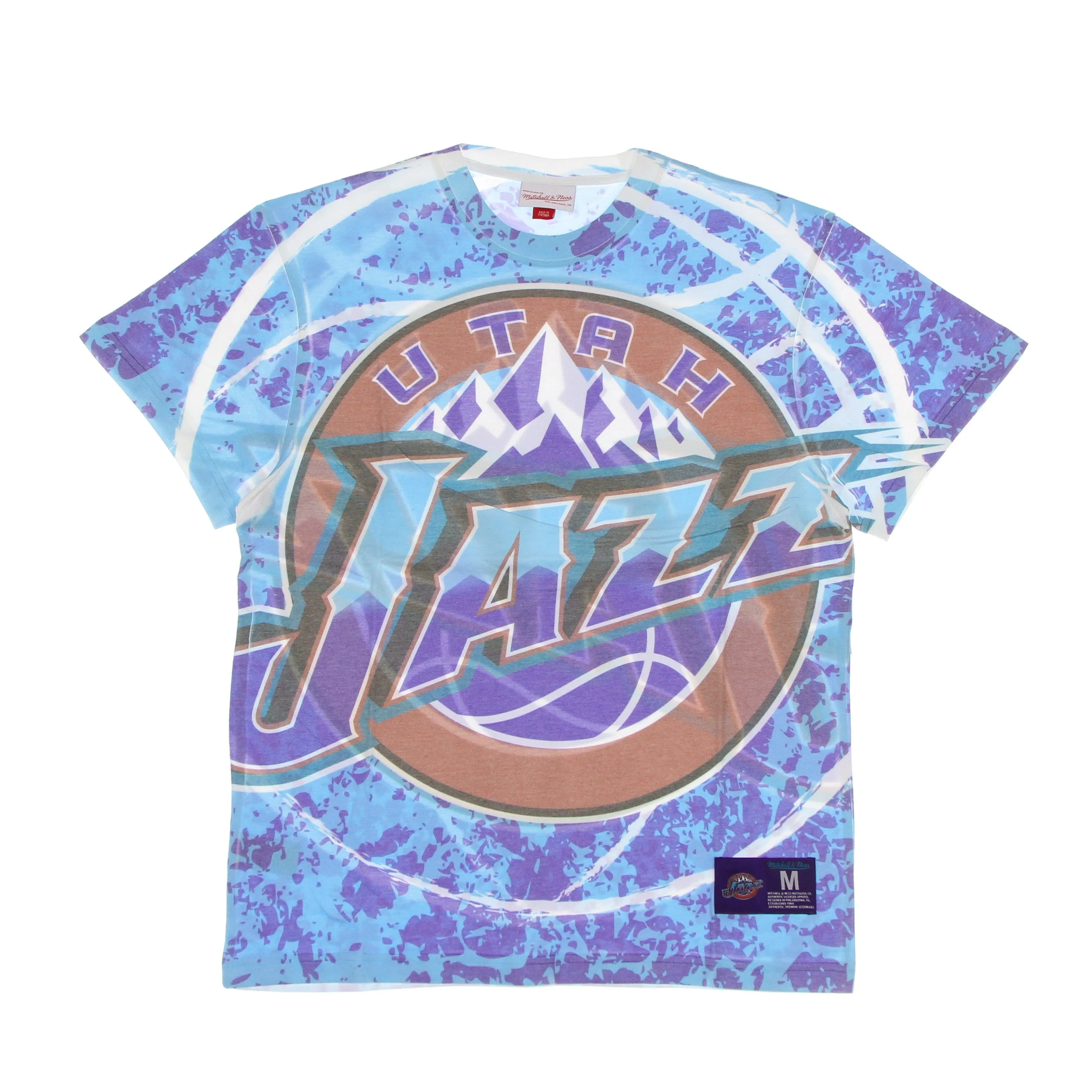 Maglietta Uomo Nba Jumbotron Tee Hardwood Classics Utajaz Light Blue/original Team Colors