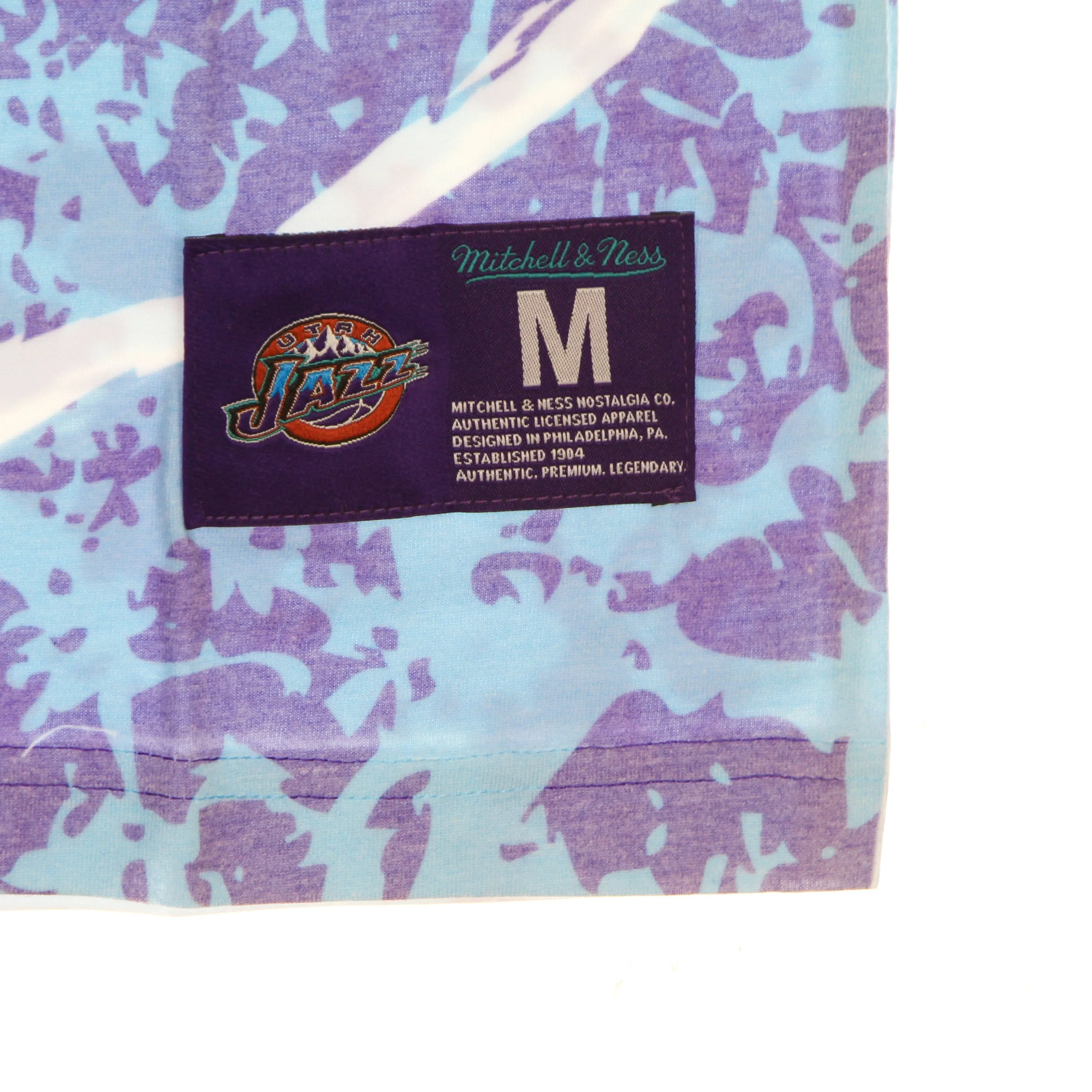 Maglietta Uomo Nba Jumbotron Tee Hardwood Classics Utajaz Light Blue/original Team Colors