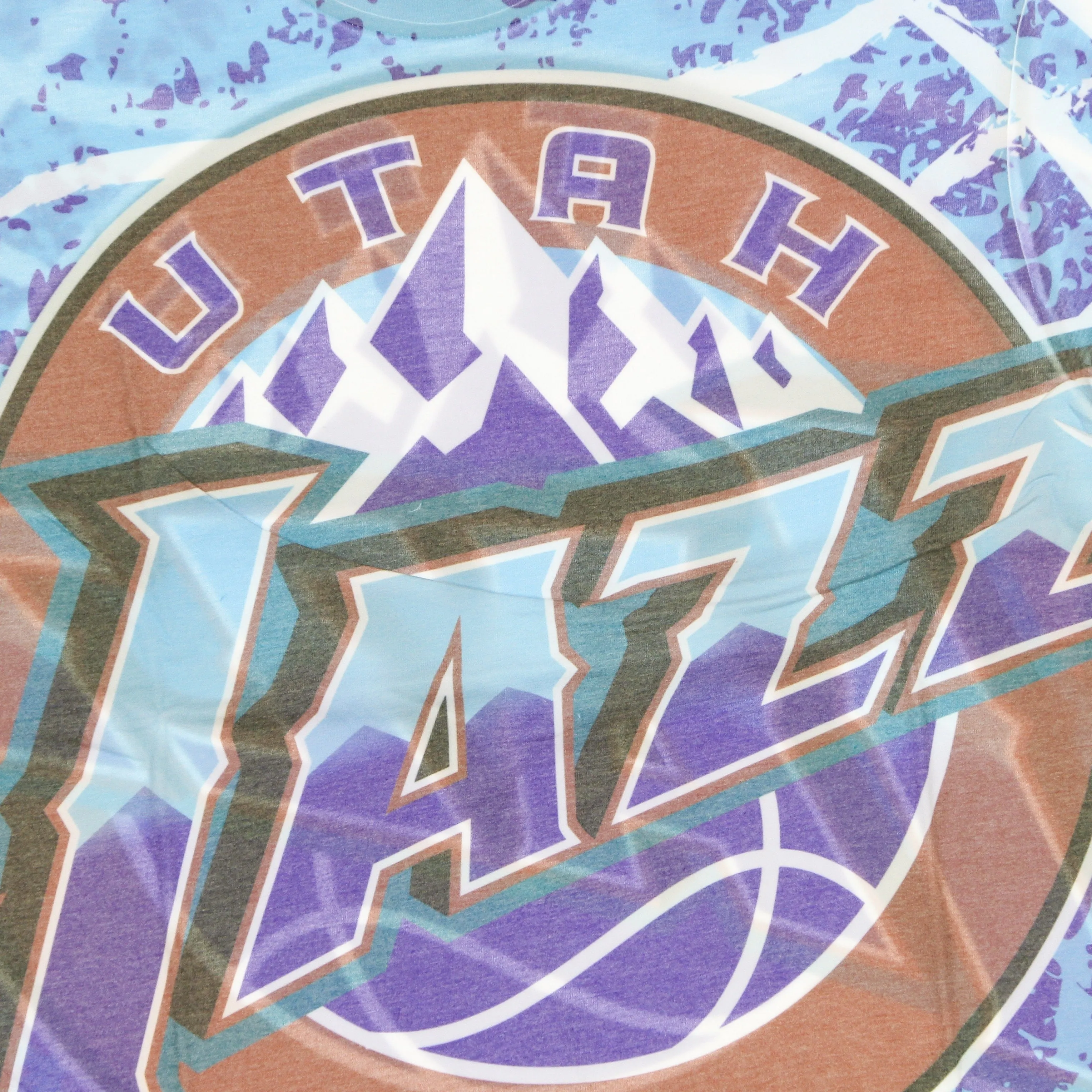 Maglietta Uomo Nba Jumbotron Tee Hardwood Classics Utajaz Light Blue/original Team Colors
