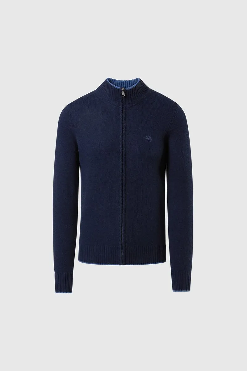 Maglione in cashmere con zip uomo Blu
