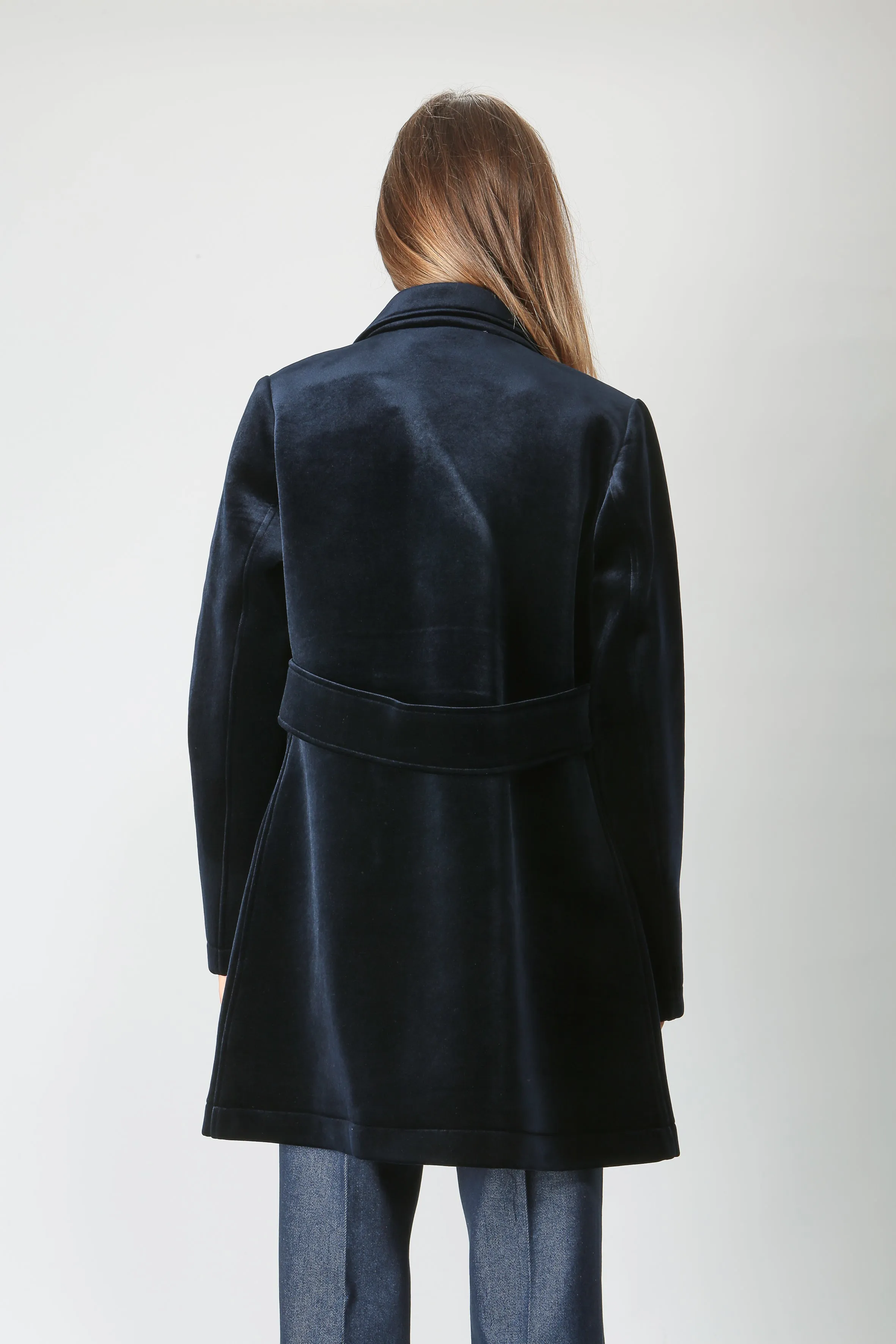 Maida Mila Cappotto doppiopetto in velluto e neoprene 245M1192