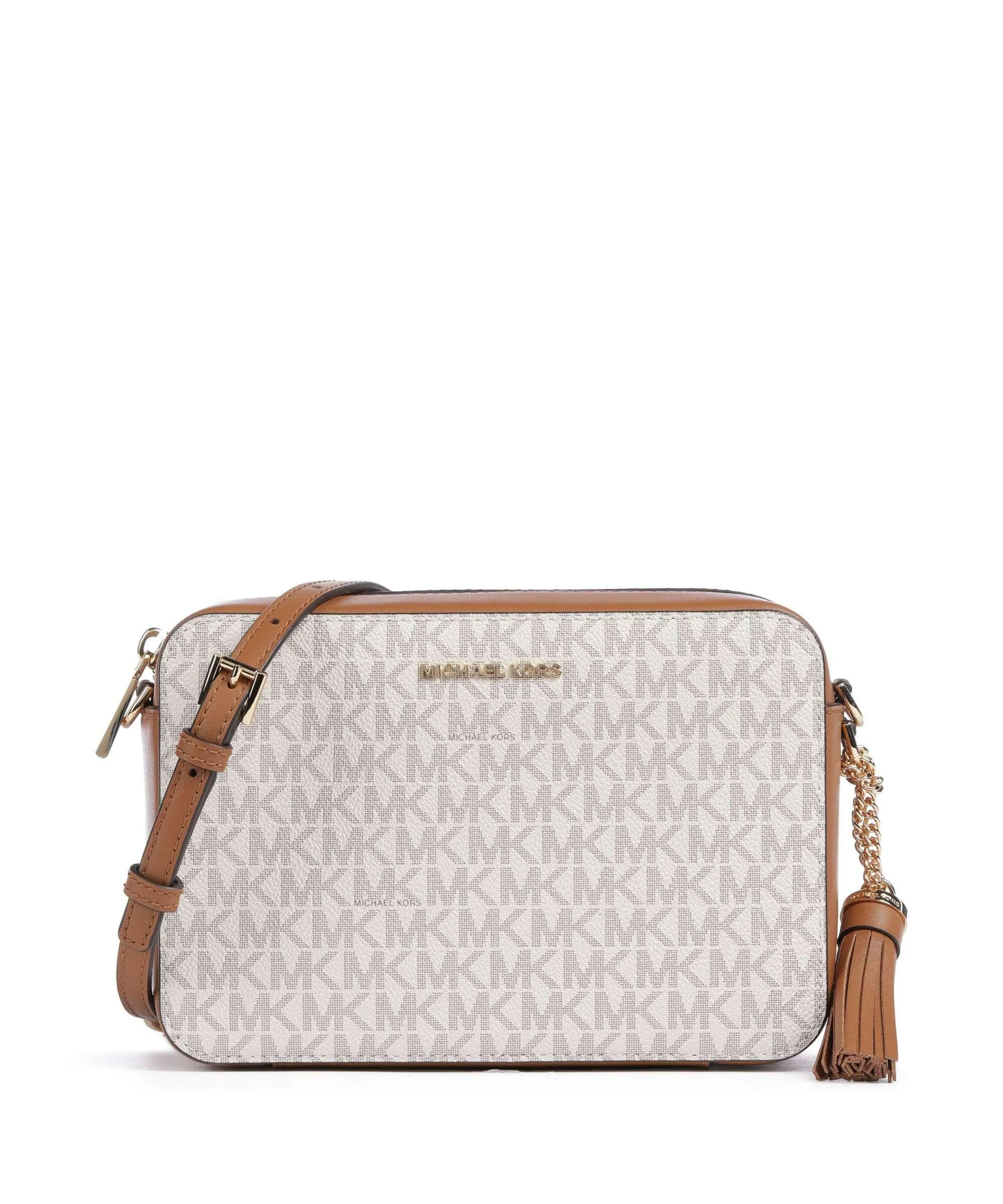  Michael Kors Jet Set Borsa a tracolla pelle sintetica, tela avorio  