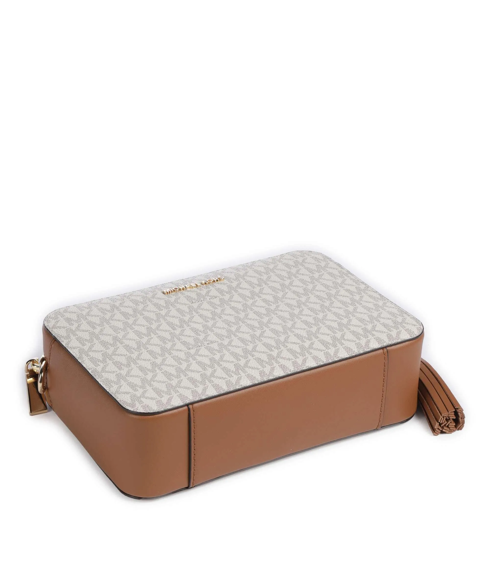  Michael Kors Jet Set Borsa a tracolla pelle sintetica, tela avorio  