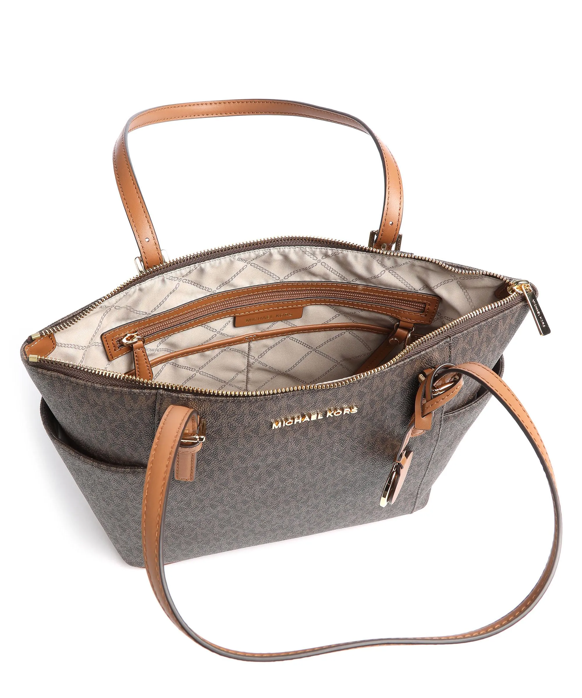  Michael Kors Jet Set Item Borsa shopper pelle sintetica marrone scuro  