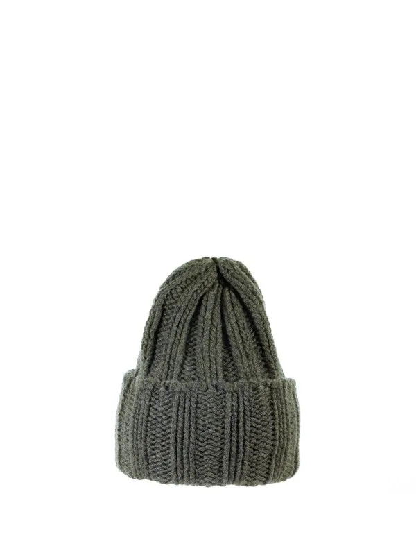 Military green cashmere beanie
