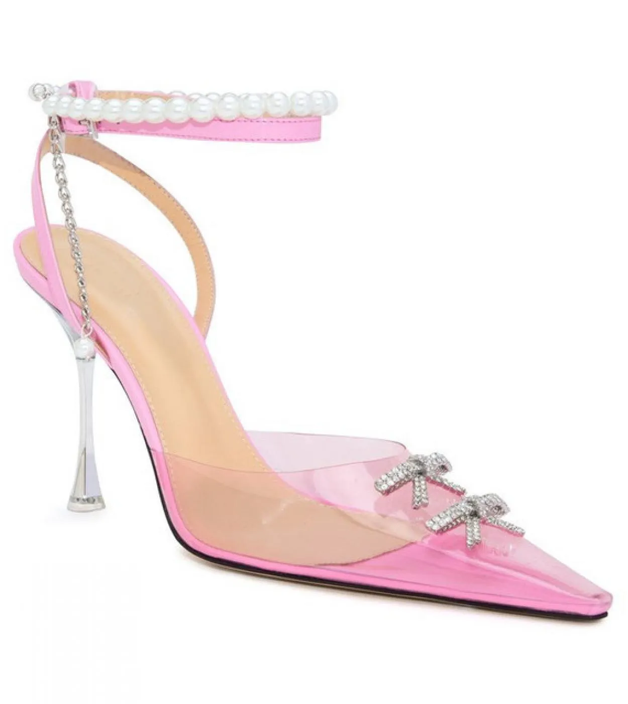 Moda di marca Sandali da donna in pvc morbido Strass di lusso Peals Catene Tacchi alti Sandali gladiatore femminili Matrimonio e