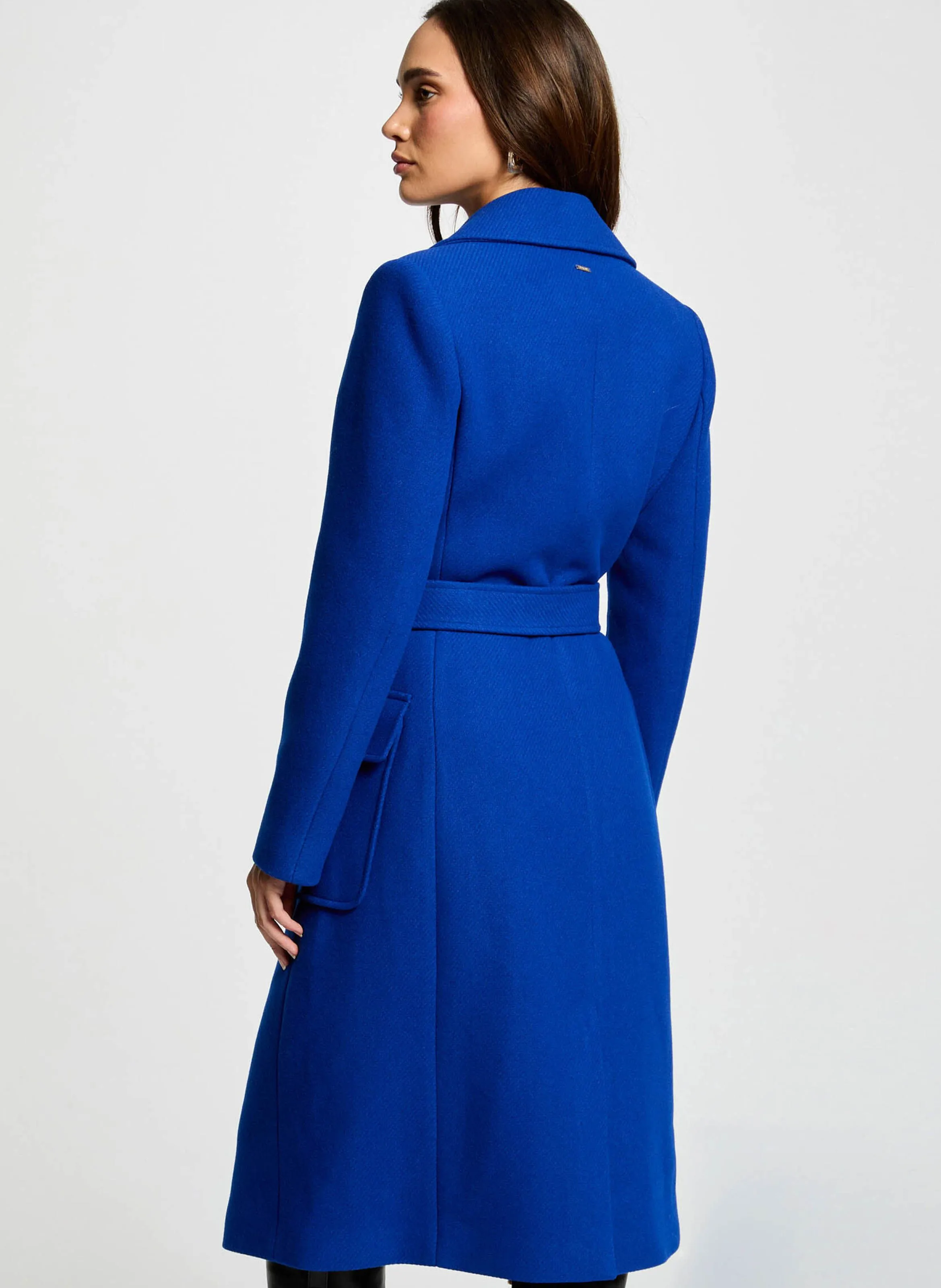  MORGAN   GRAZAY - Cappotto lungo con revers e cintura | Blu