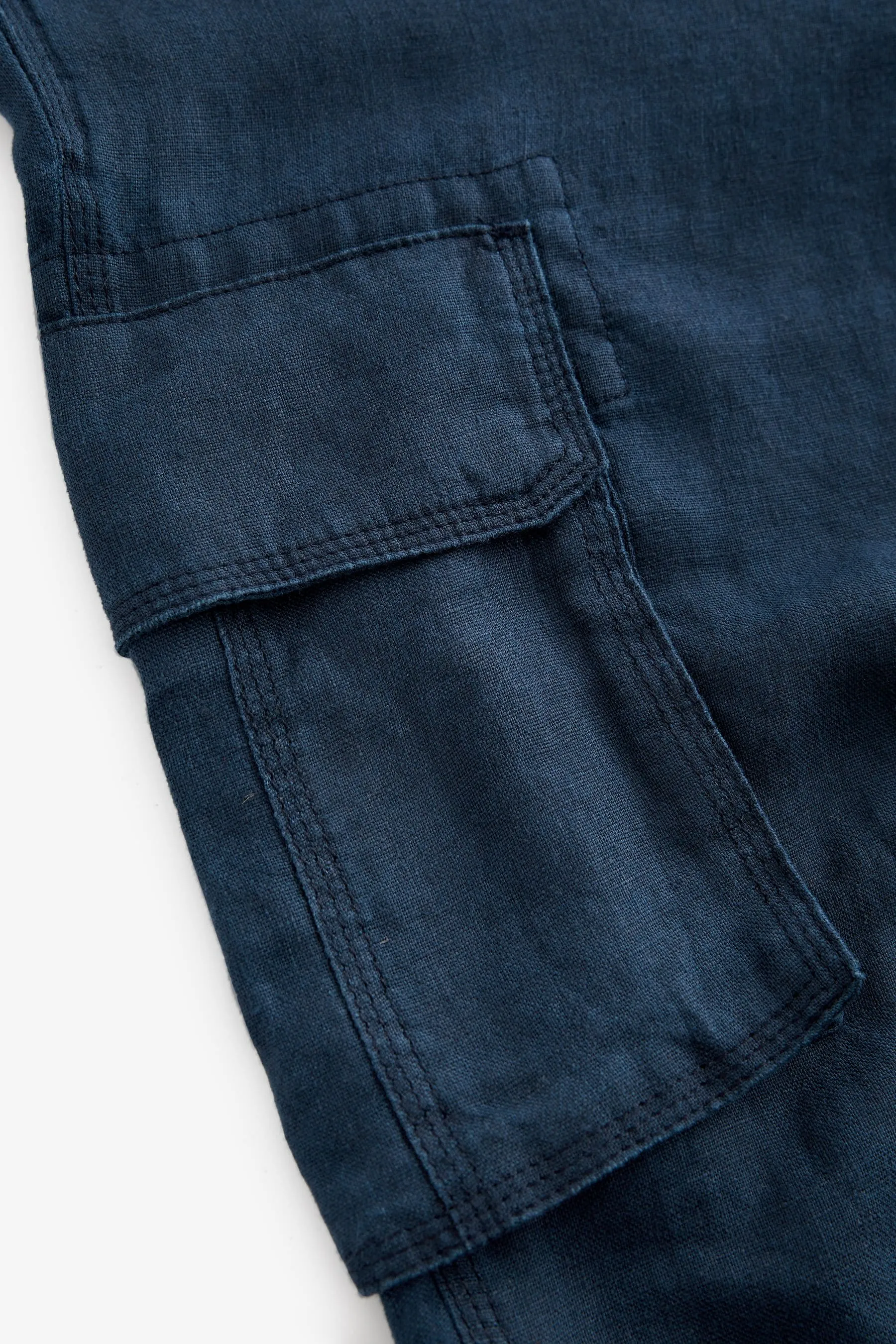 Navy  - 100% lino Pantaloni