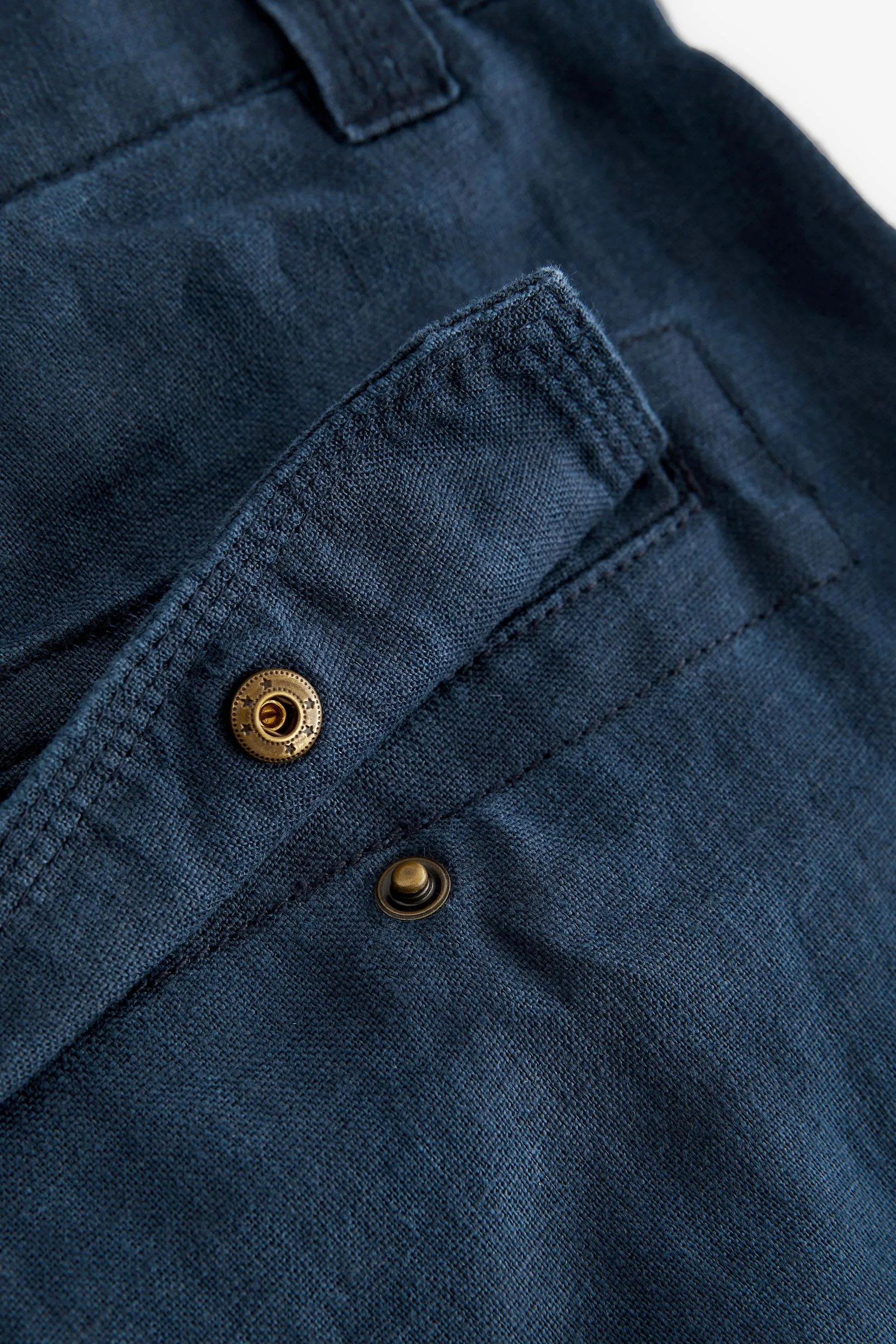 Navy  - 100% lino Pantaloni