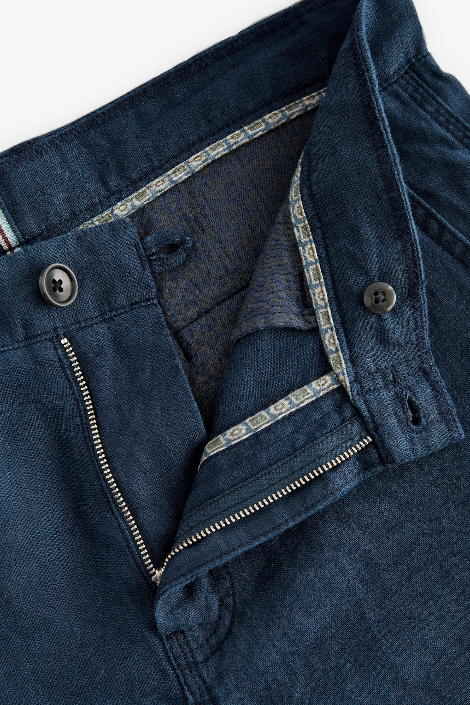 Navy  - 100% lino Pantaloni
