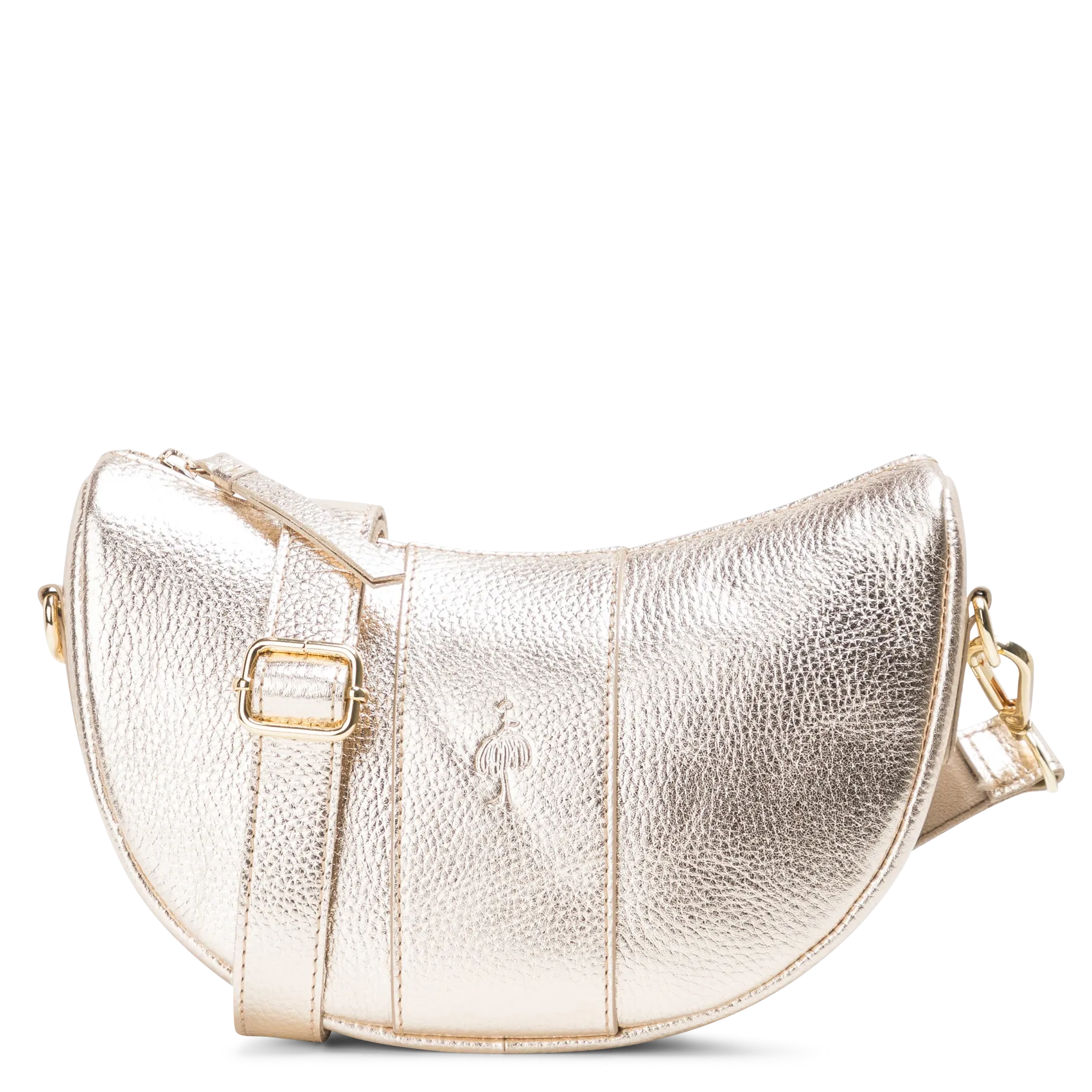  ONE STEP   ALBA - Borsa a tracolla in pelle martellata metallizzata | Marrone