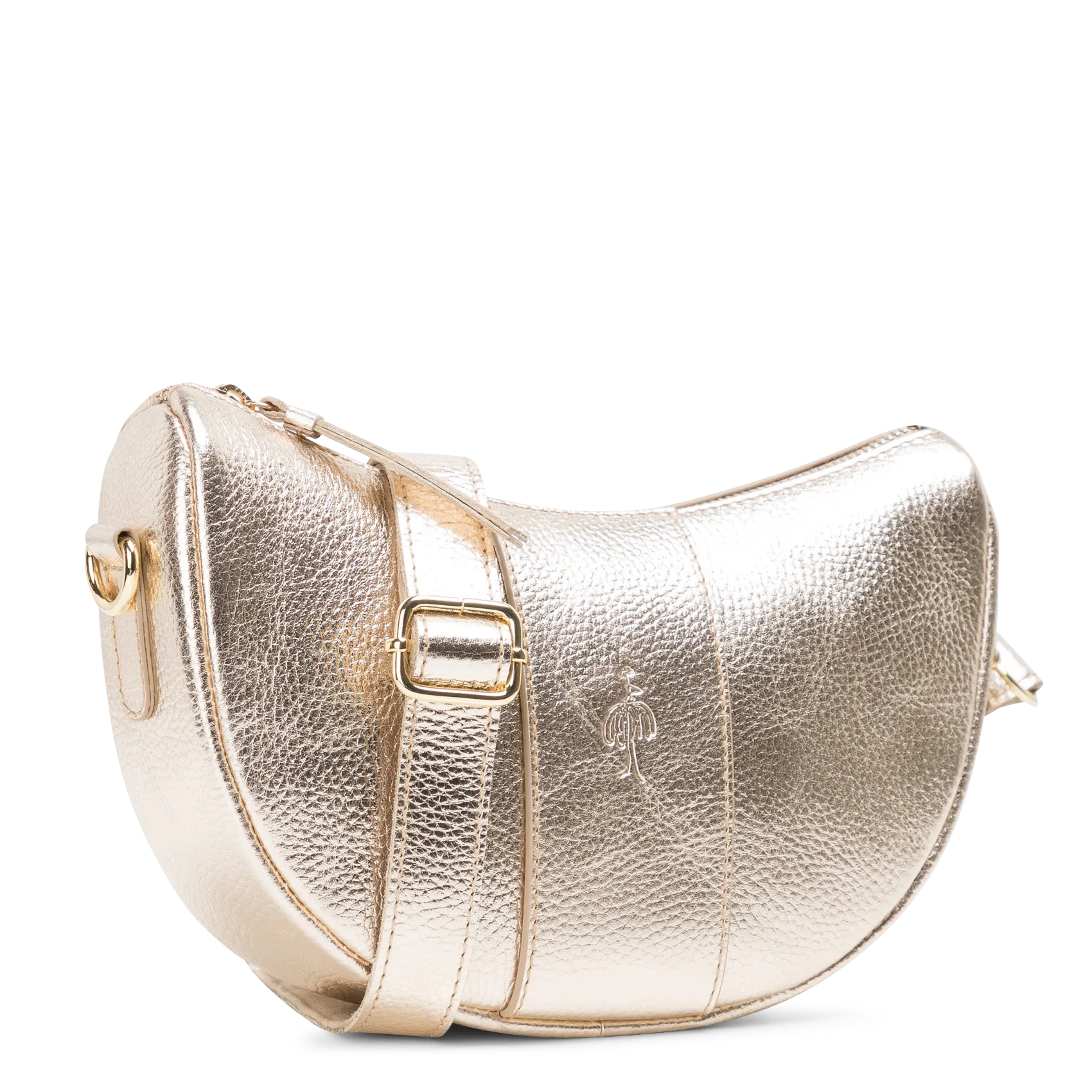  ONE STEP   ALBA - Borsa a tracolla in pelle martellata metallizzata | Marrone