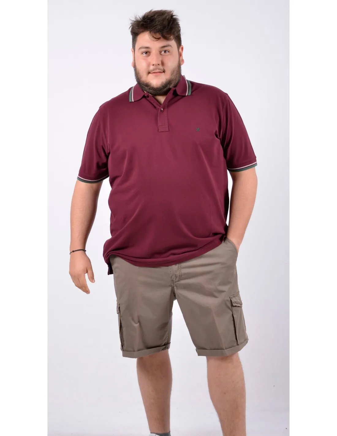 Pantalone Bermuda in cotone Moro Fango con tasche laterali Mod Treviso