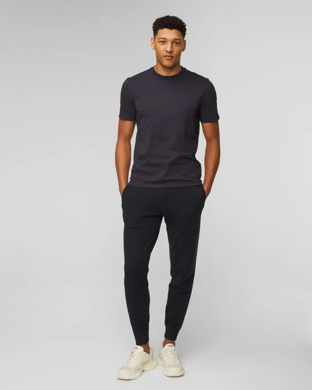 Pantaloni blu scuro in maglia con lana da uomo Hugo Boss Pondrio