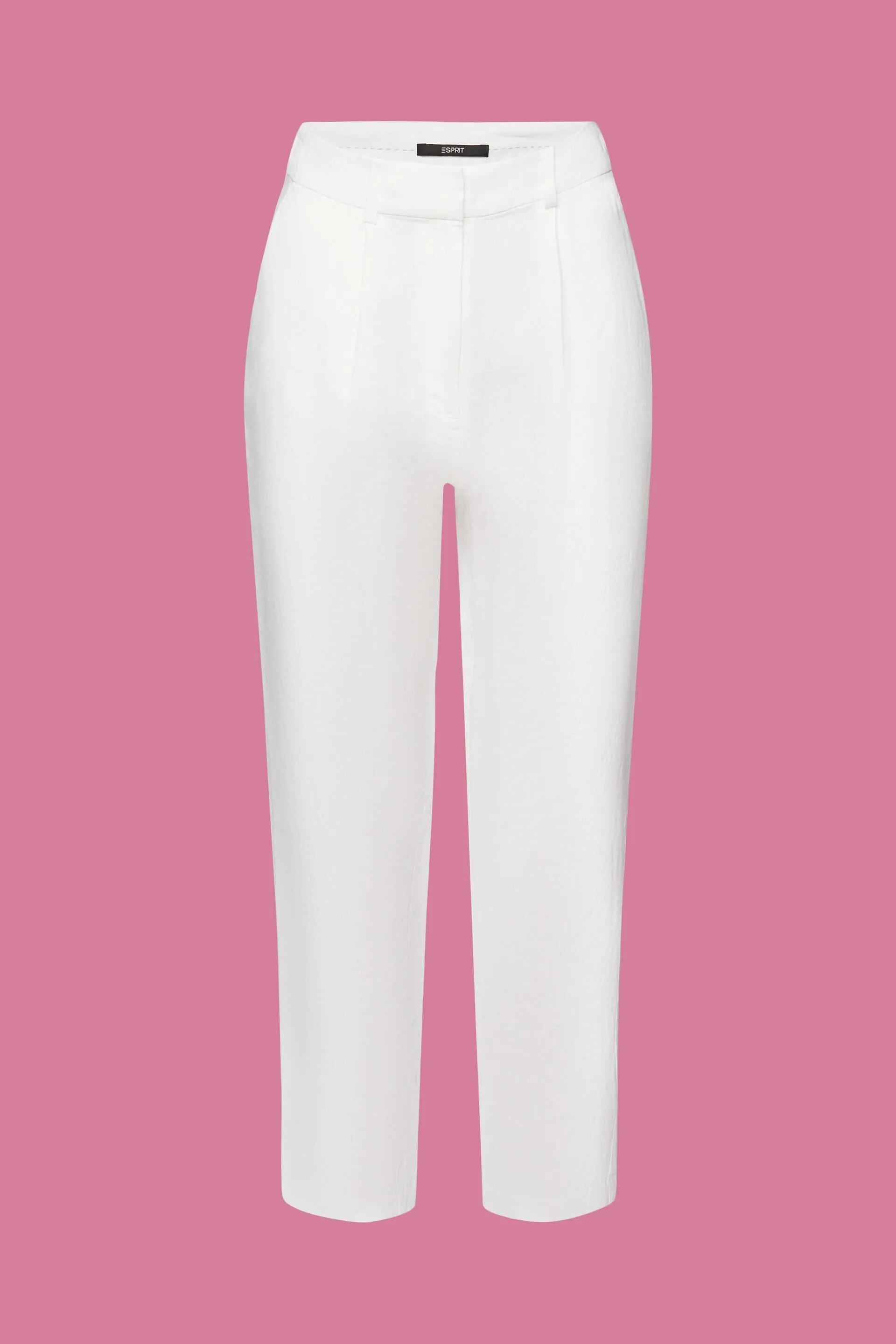 Pantaloni cropped in lino