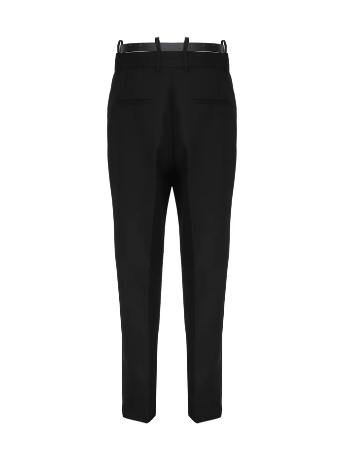 PANTALONI IN LANA CON CINTURA