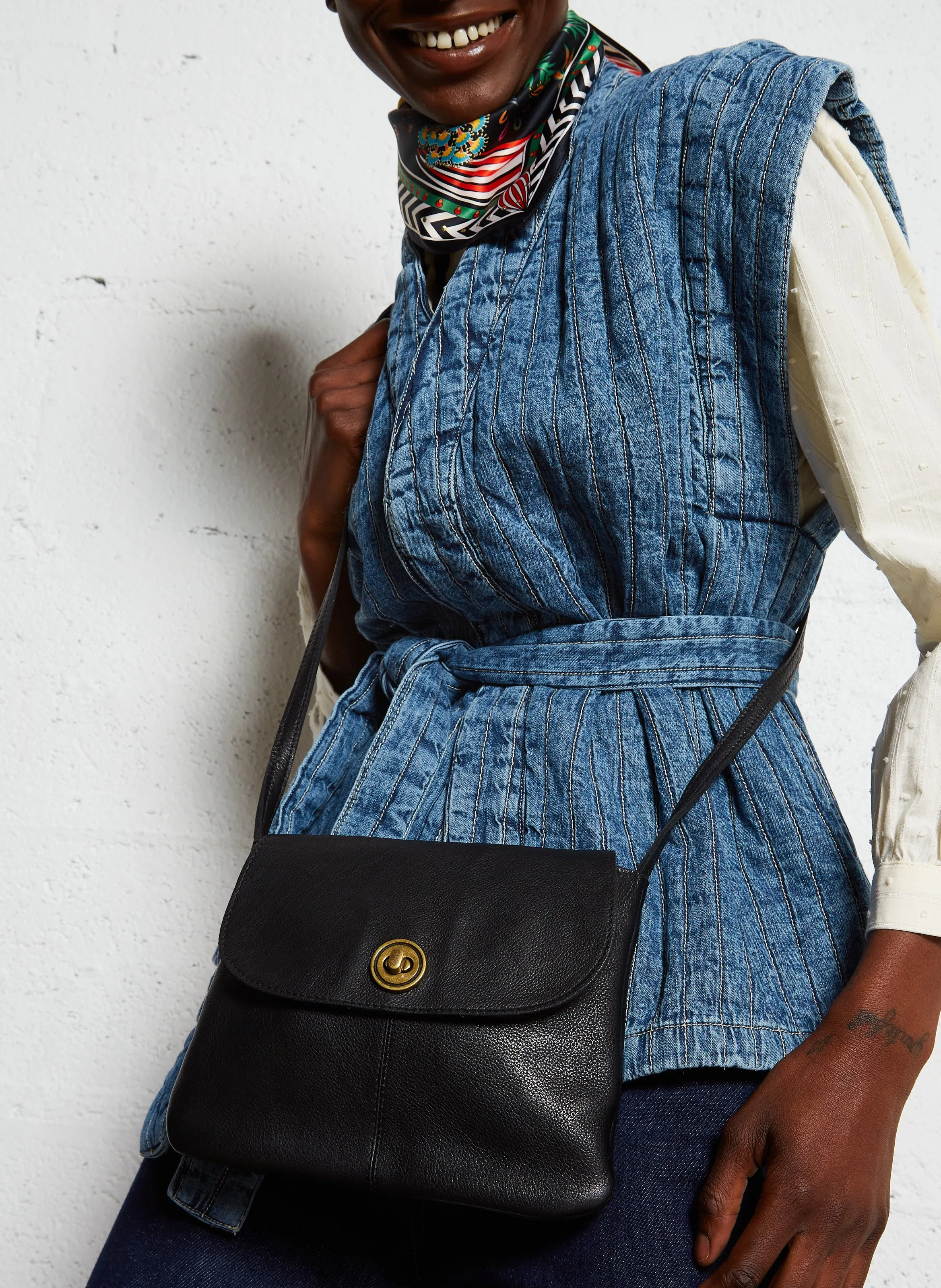 PIECES   TOTALLY - Borsa a tracolla in pelle | Nero
