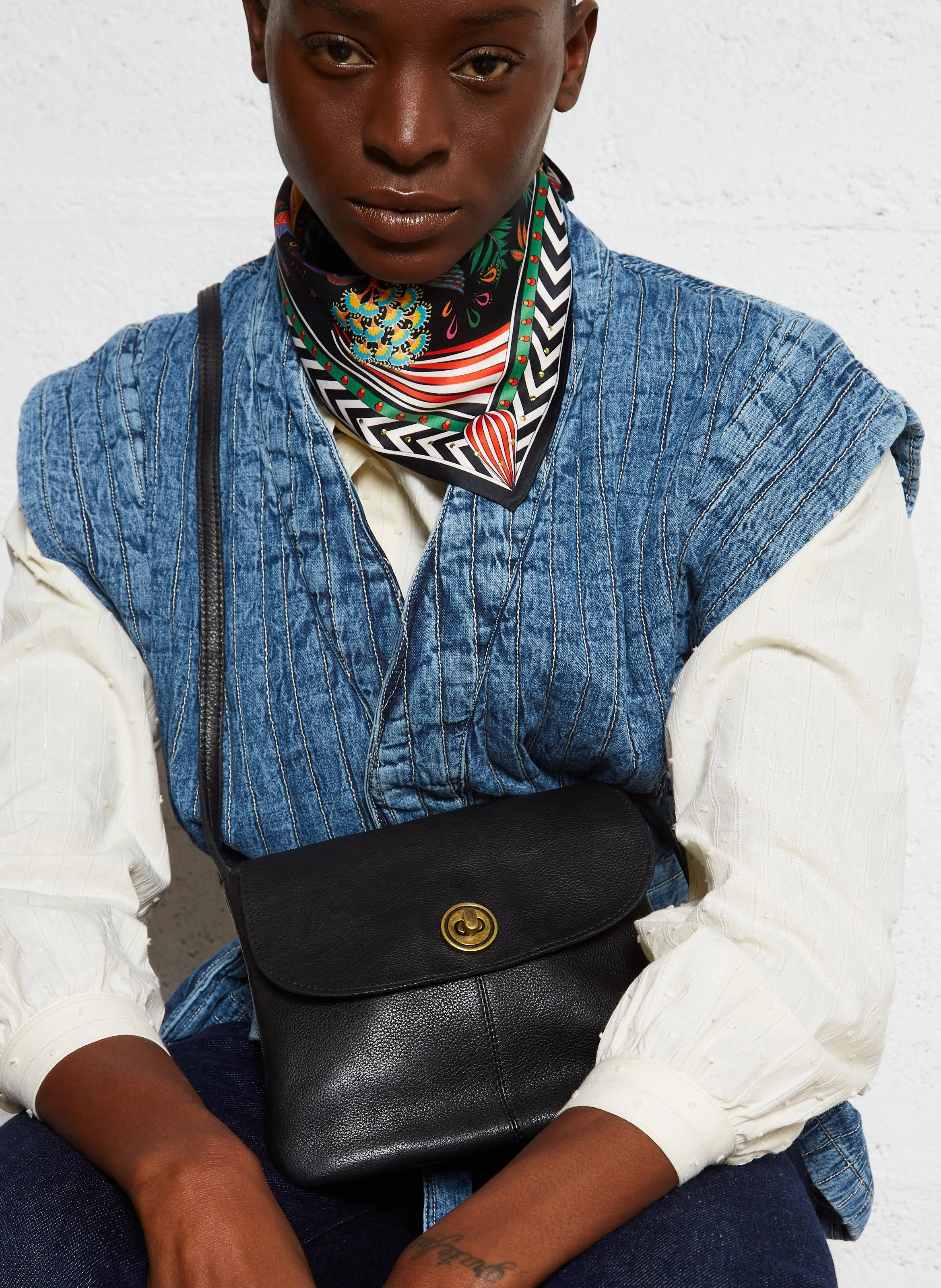  PIECES   TOTALLY - Borsa a tracolla in pelle | Nero