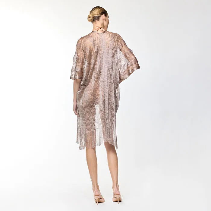 Poncho beige lungo