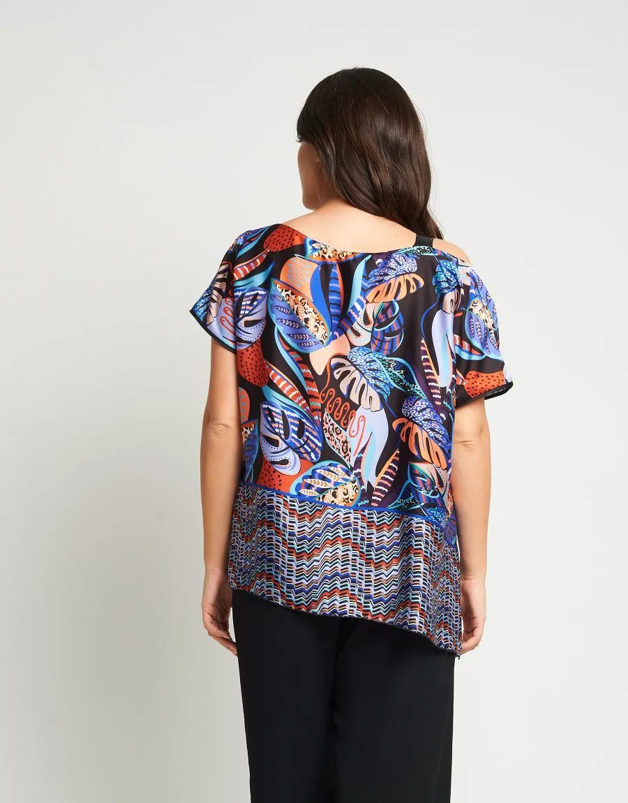 Poncho in raso con spallina in paillettes
