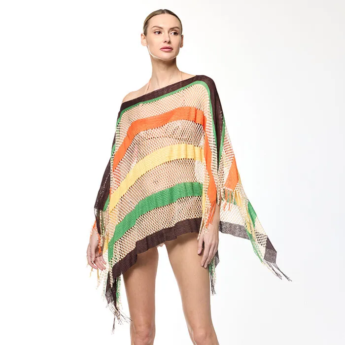 Poncho muticolor arancio