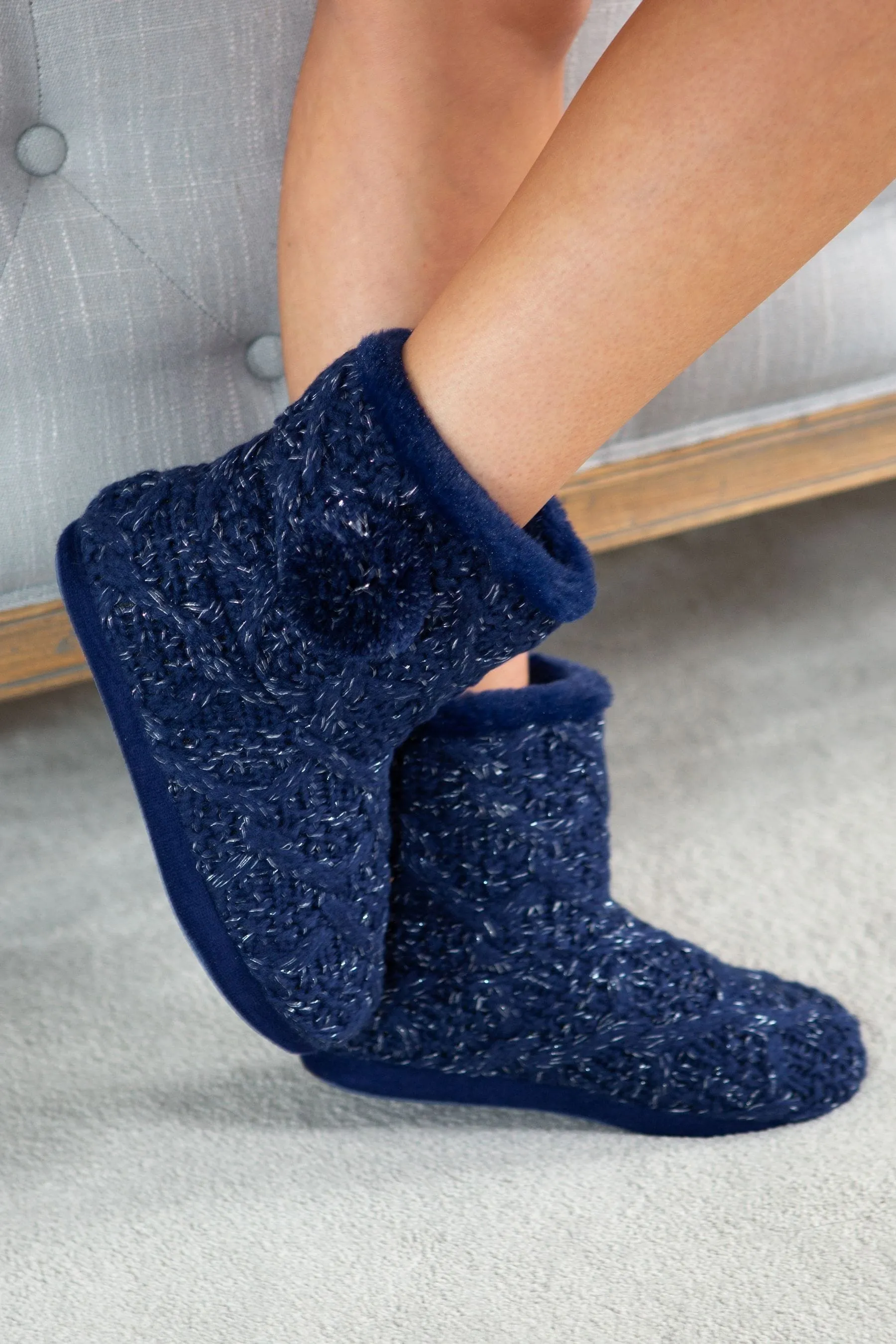 Pour Moi - Pantofole stivale foderate a trecce con fodera in pelliccia sintetica