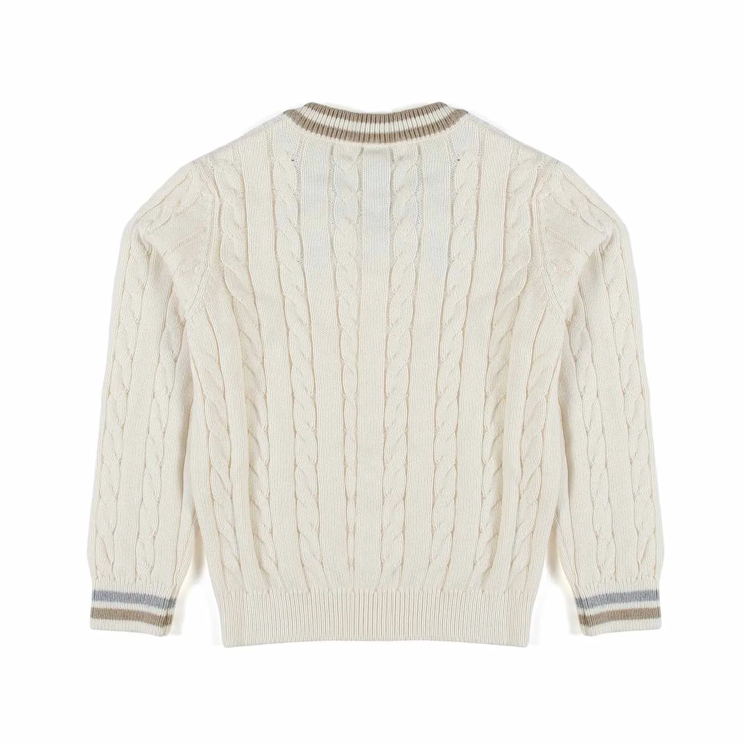 Pullover A Trecce Panna E Beige Bambino E Teen