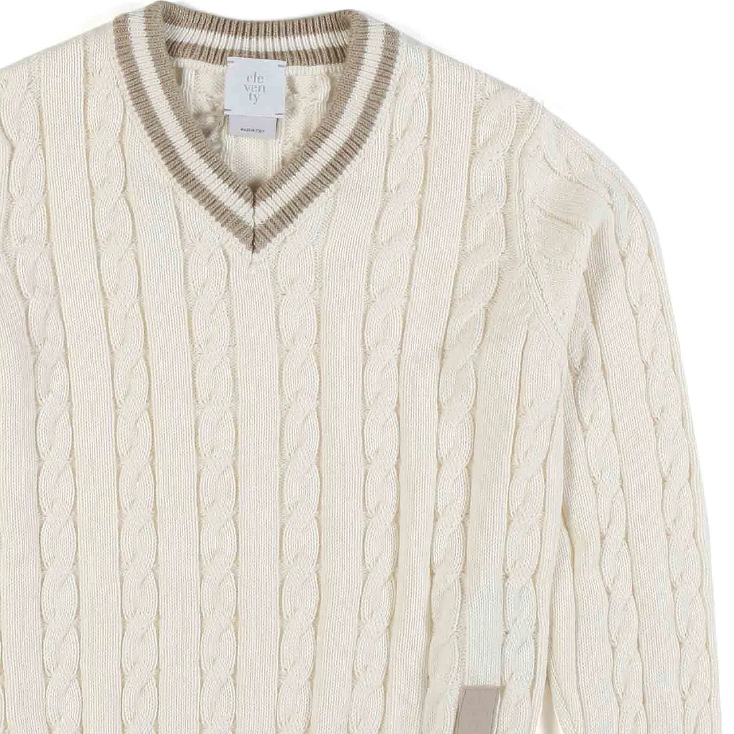 Pullover A Trecce Panna E Beige Bambino E Teen