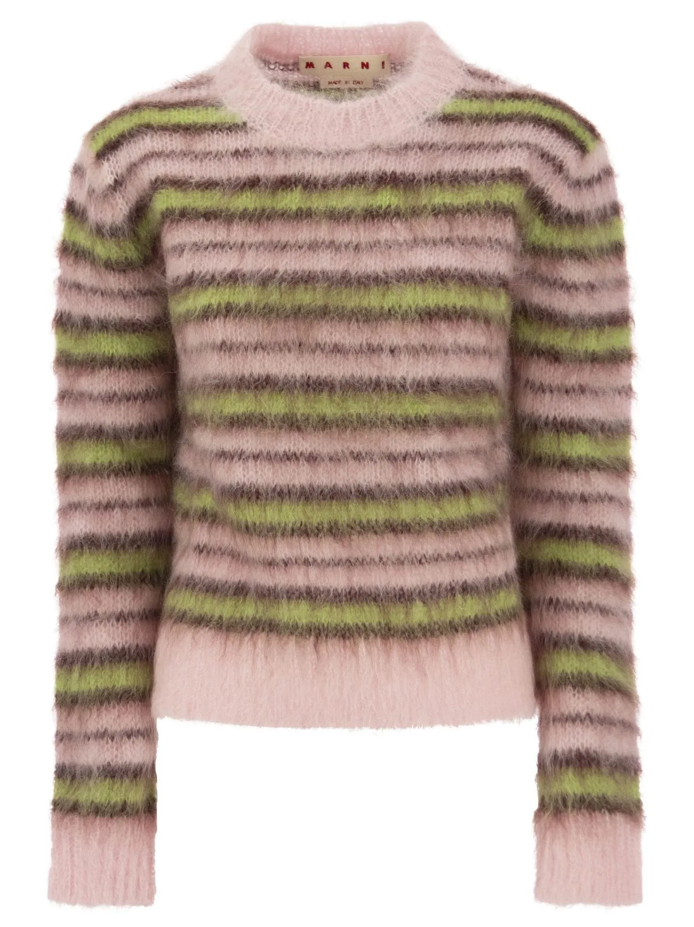Pullover in mohair e lana a righe