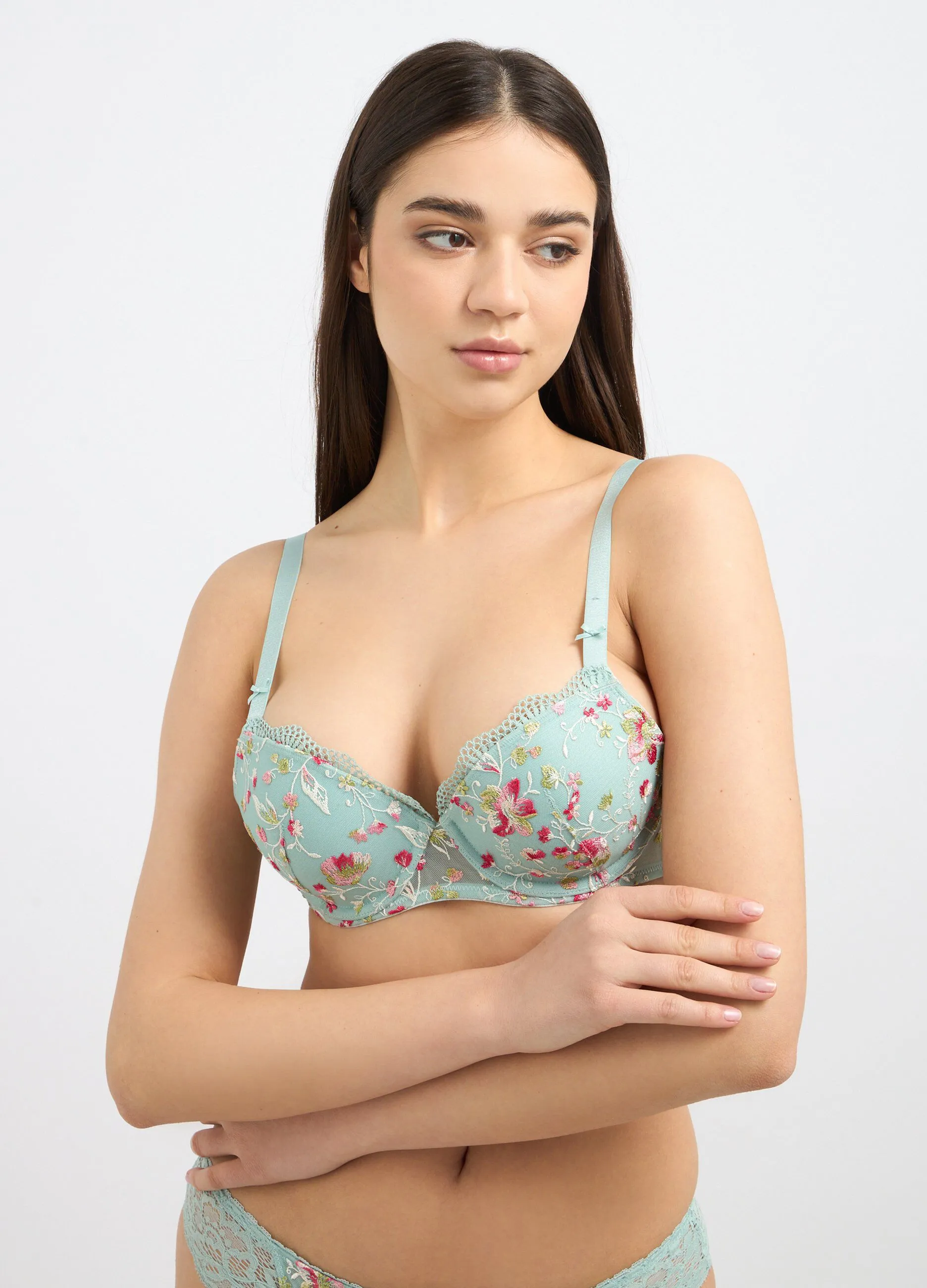 Reggiseno imbottito con ricami donna