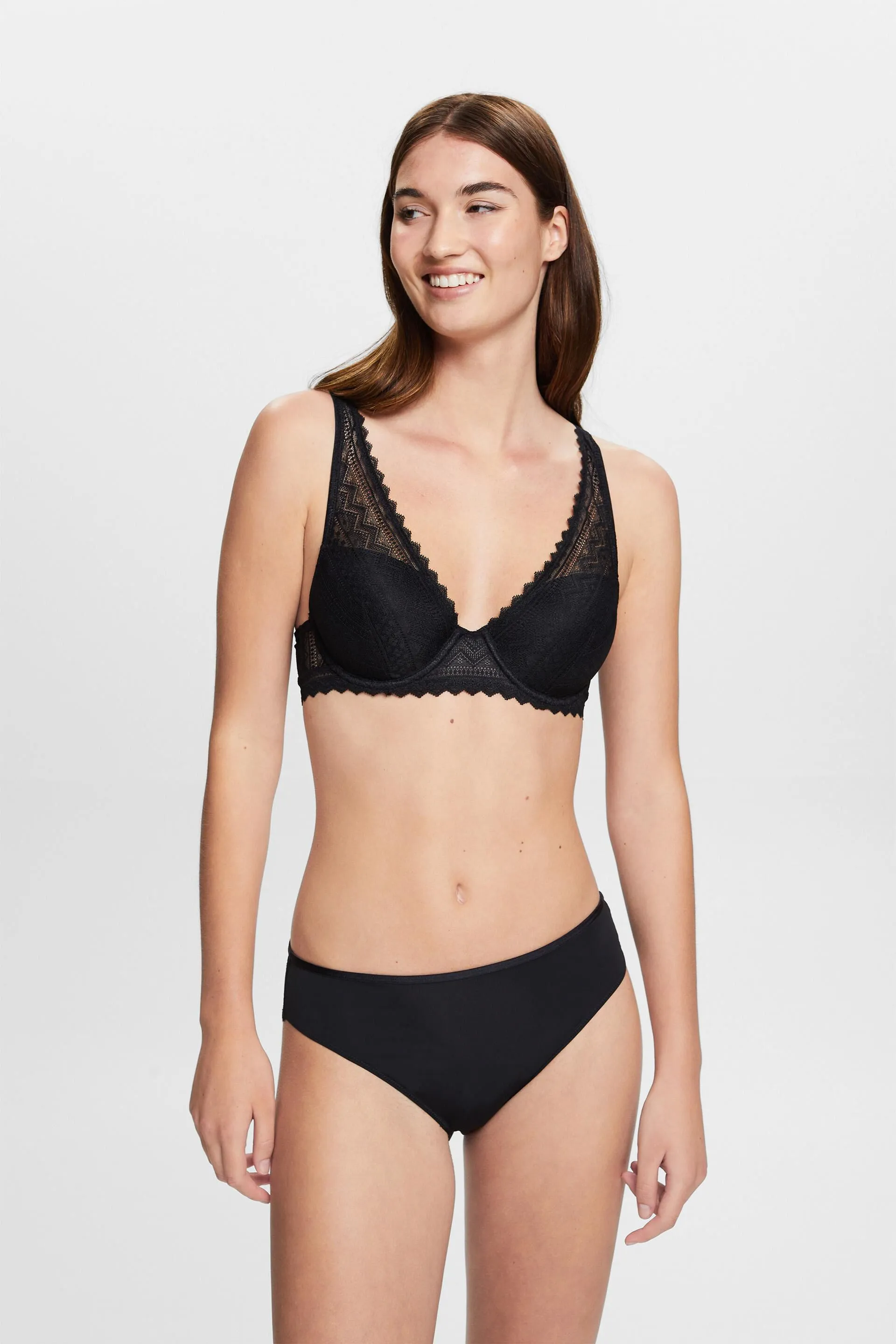 Reggiseno in pizzo grafico imbottito