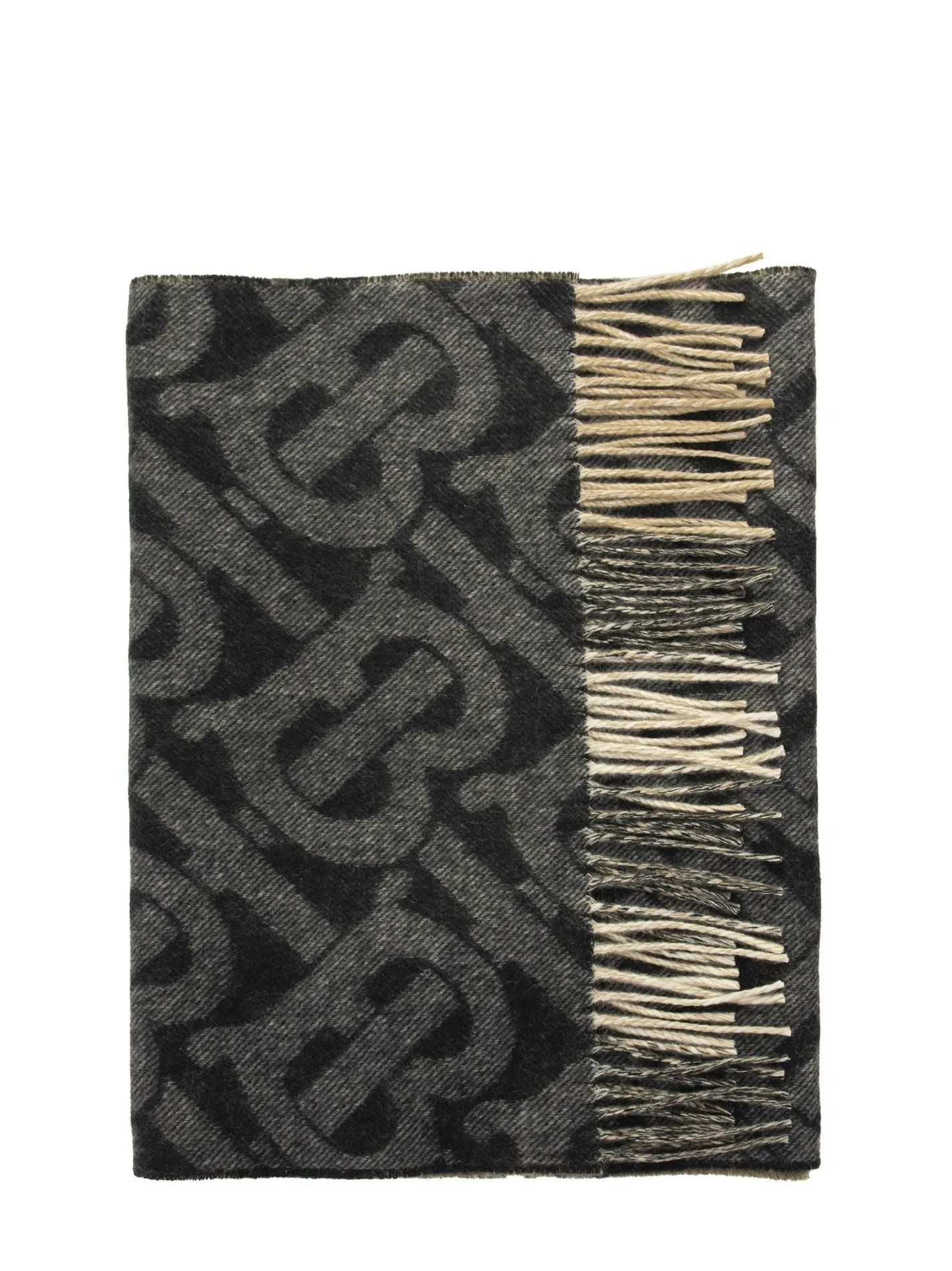 Reversible Check and Monogram Cashmere Scarf
