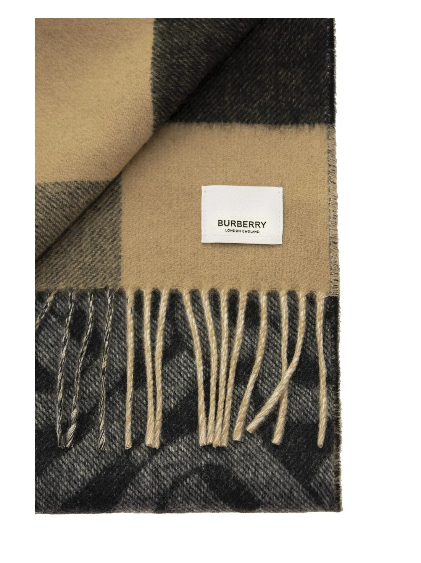 Reversible Check and Monogram Cashmere Scarf