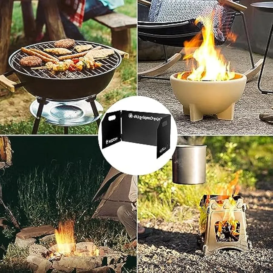 RFSHOP Schermo Antivento per Stufa da Campo – Parabrezza Parabrezza Pieghevole da Campeggio per Bruciatore Parabrezza,Parabrezza