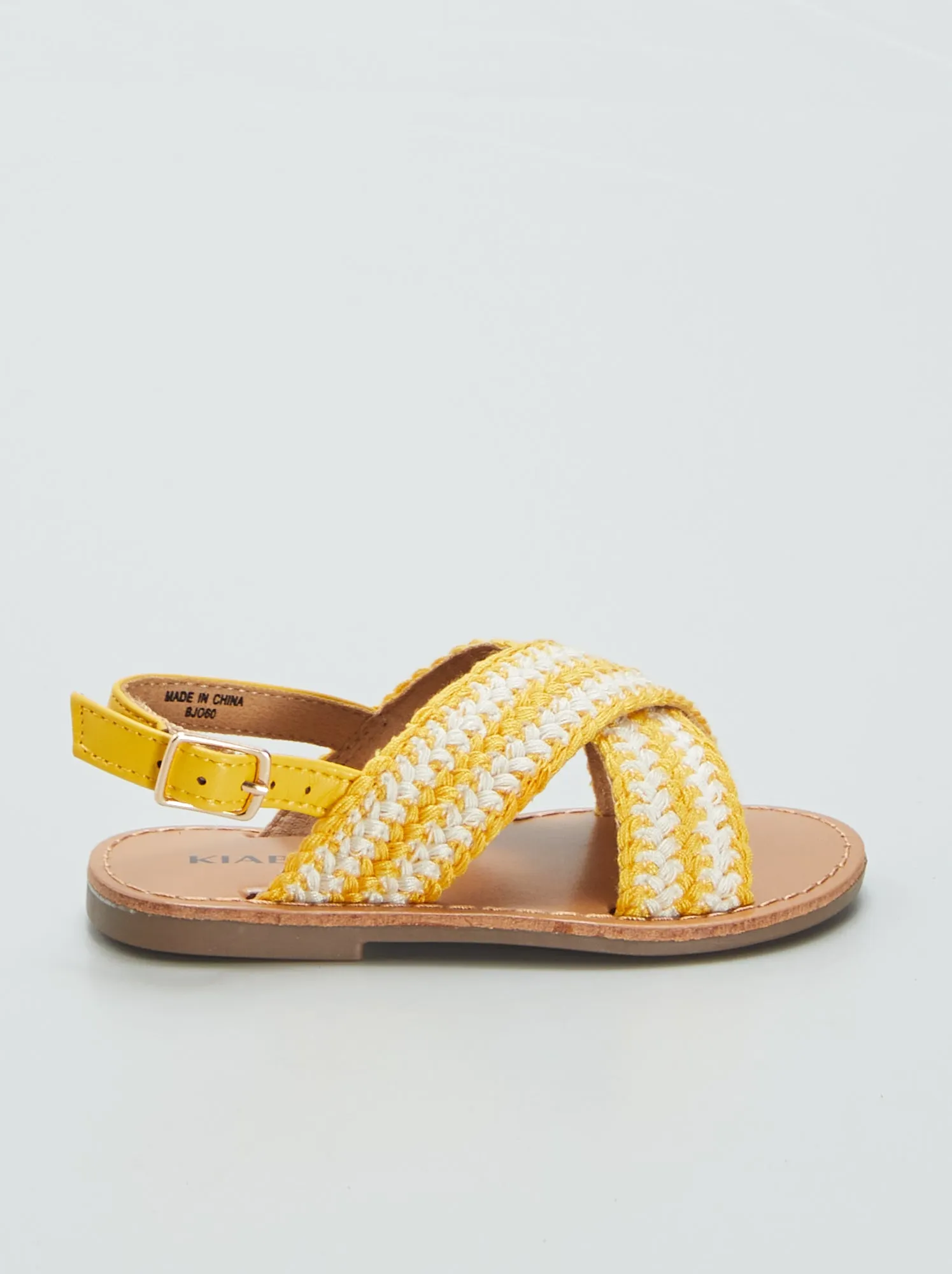 Sandali bassi con cinturini intrecciati - GIALLO