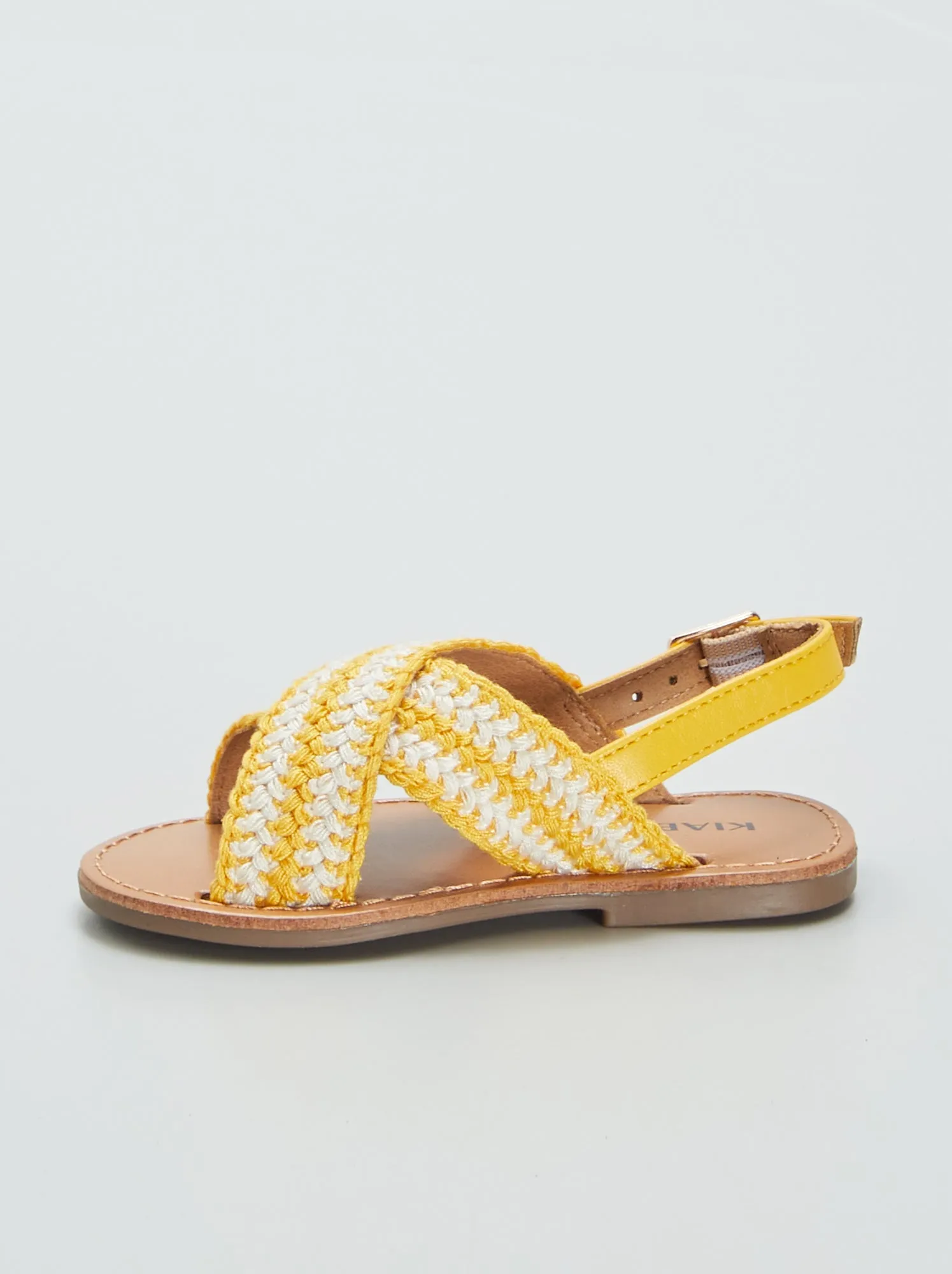 Sandali bassi con cinturini intrecciati - GIALLO