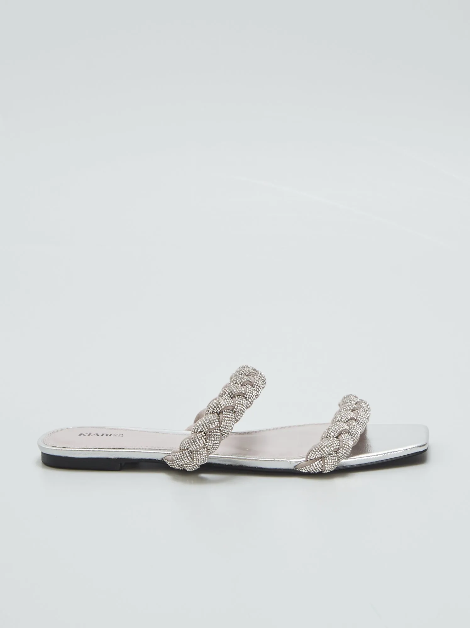 Sandali bassi con strass - GRIGIO