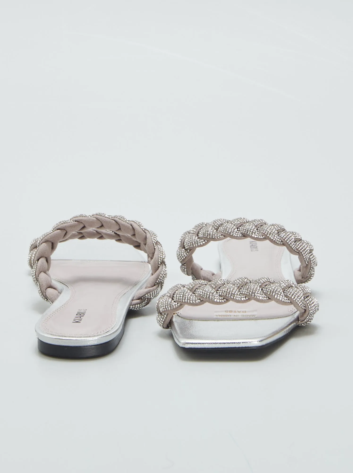 Sandali bassi con strass - GRIGIO