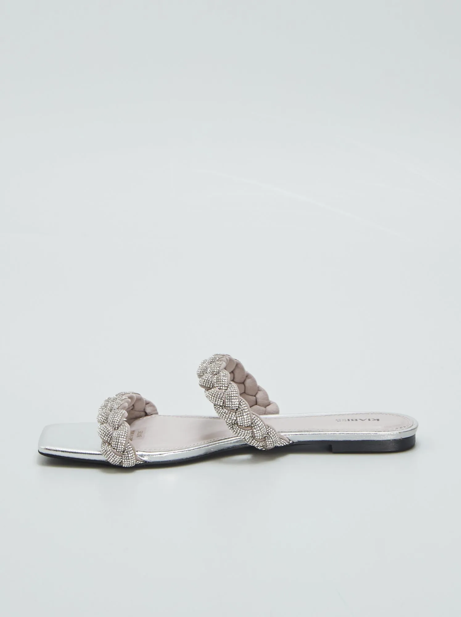 Sandali bassi con strass - GRIGIO