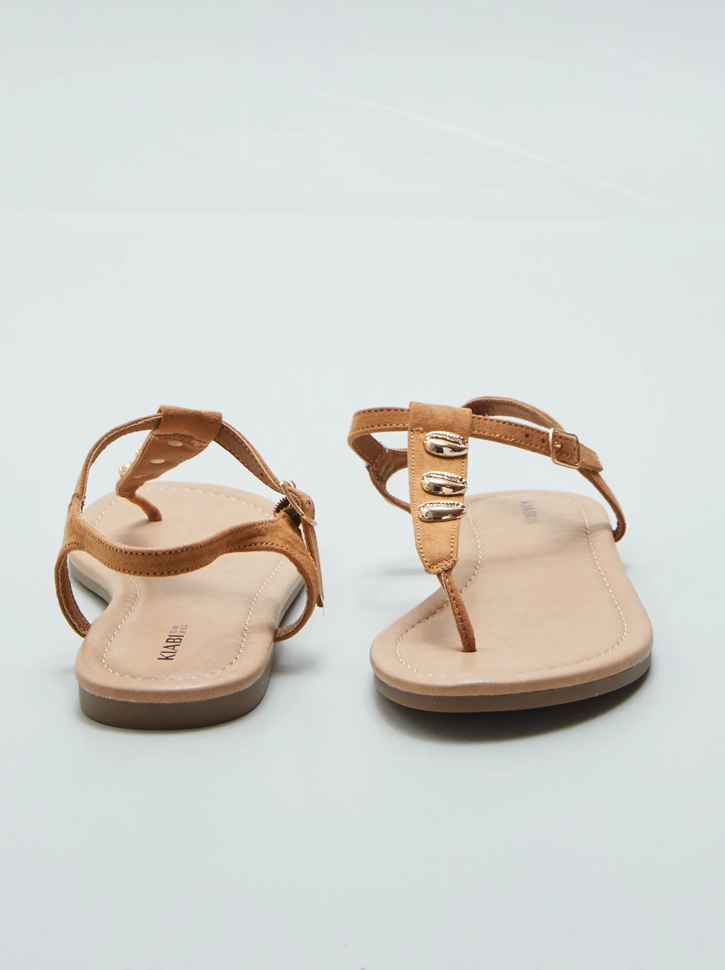 Sandali con conchiglie fantasia - MARRONE