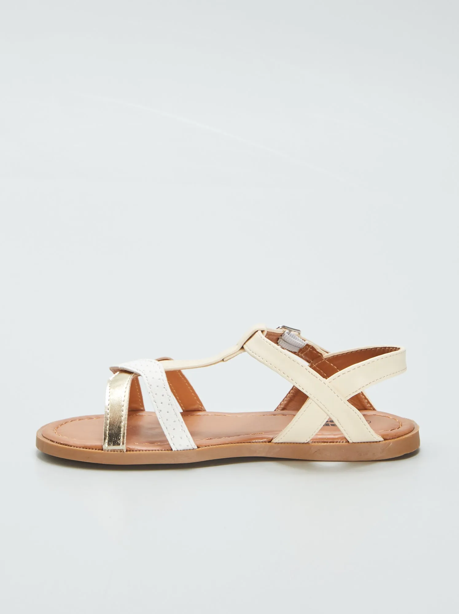 Sandali con listini fantasia - BEIGE