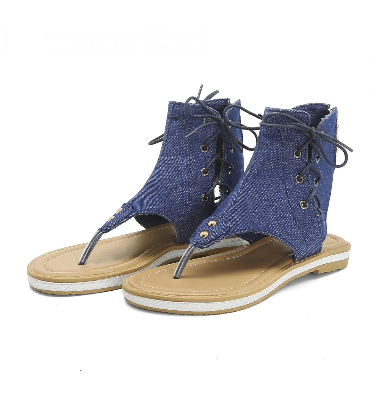 Sandali da donna romani 2022 Sandali con tacco piatto Gladiatore Scarpe estive in tela per donna Stringate Zapatos Mujer Taglia